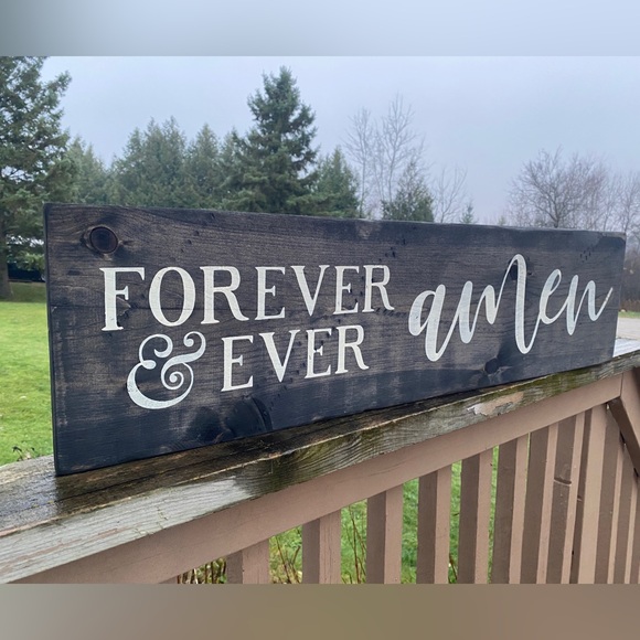NEW handmade solid pine rustic sign forever & ever - Picture 5 of 5